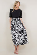 SS PUFF PLEATED COLOR BLOCK TWOFER DRESS - D3484-A20933