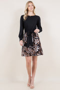 EXT CUFF LS SWEATER ALINE TWOFER DRESS - D3485-A2903-JQITY