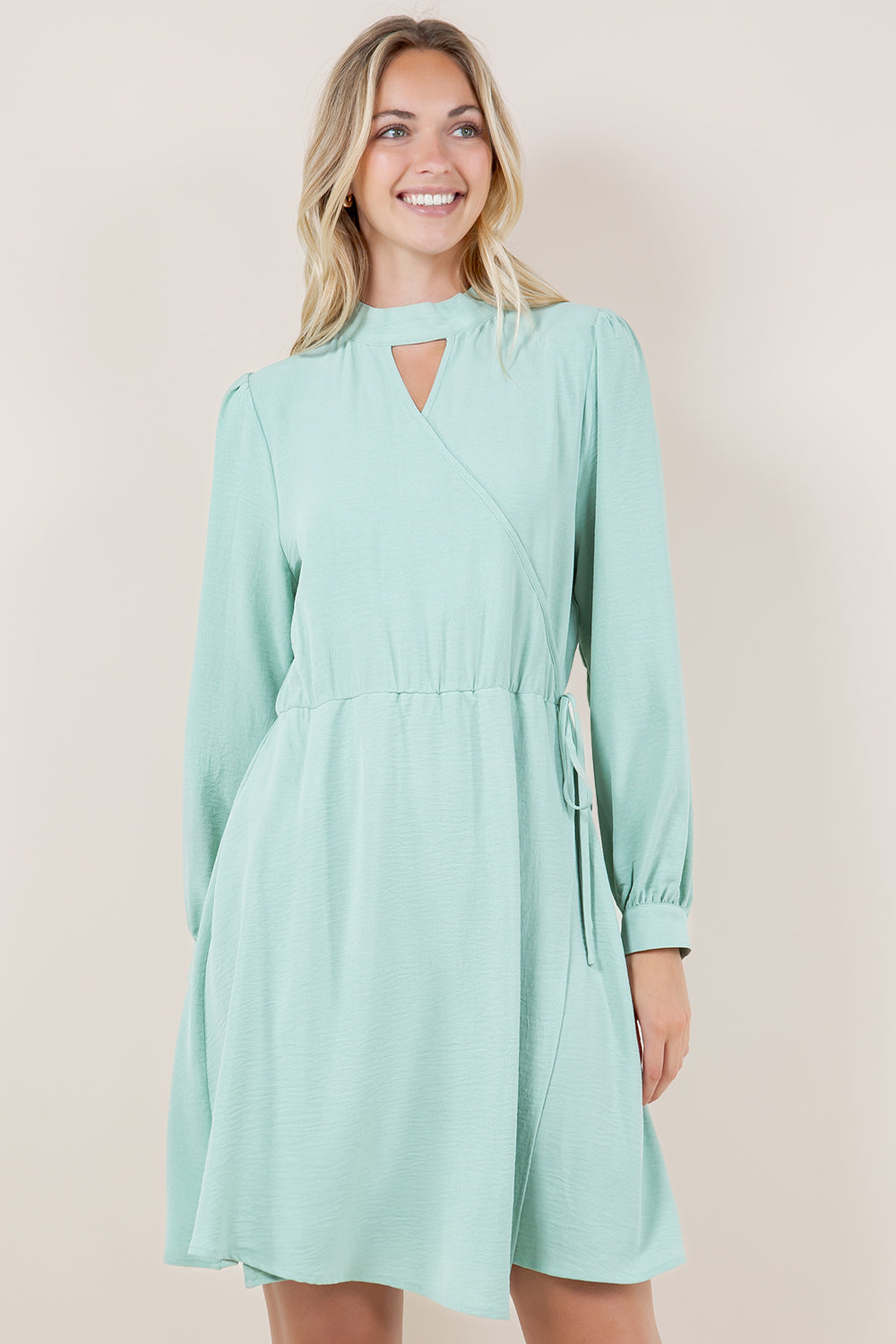 LS ASYMMETRICAL WAIST DART DRESS - D3495-AFLW