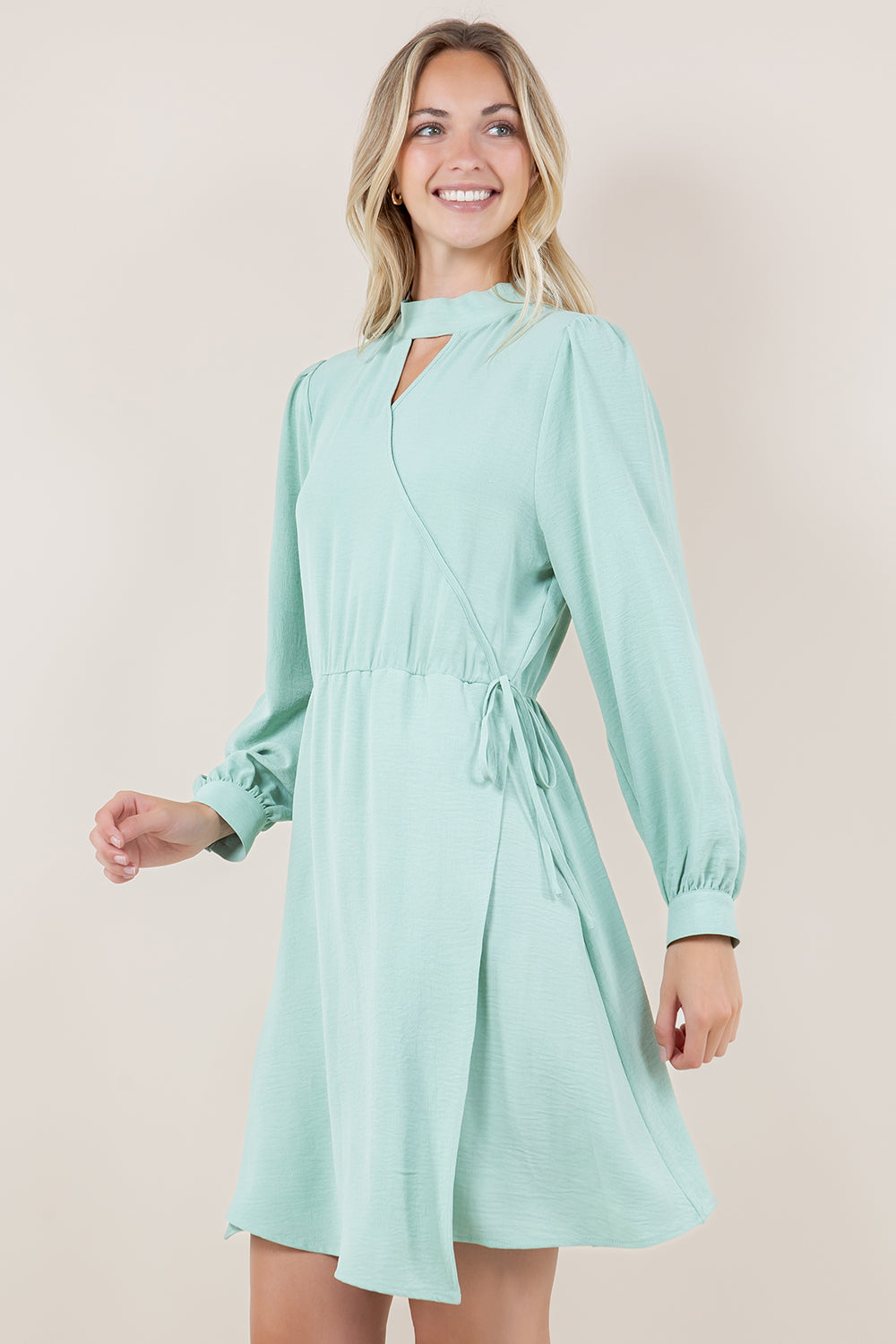 LS ASYMMETRICAL WAIST DART DRESS - D3495-AFLW