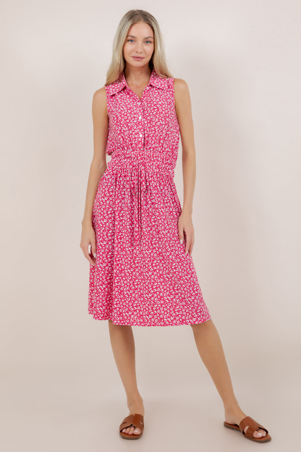 S/LESS ELASTIC WAIST SHIRT DRESS D3534-SL-A5206