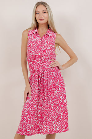 S/LESS ELASTIC WAIST SHIRT DRESS D3534-SL-A5206