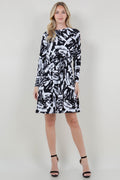 LG JULIET SLV COLD SHOULDER RD NK DRESS - D3543-1820B-Z-LILY