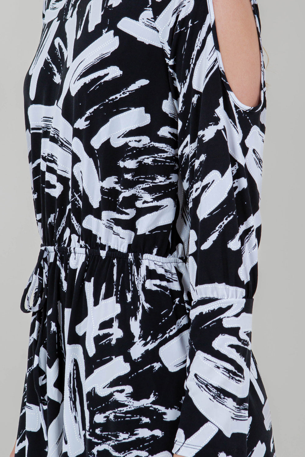LG JULIET SLV COLD SHOULDER RD NK DRESS - D3543-1820B-Z-LILY