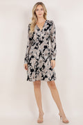 L/SLV SURPLICE MIDI DRESS / D3215-3Q-62422