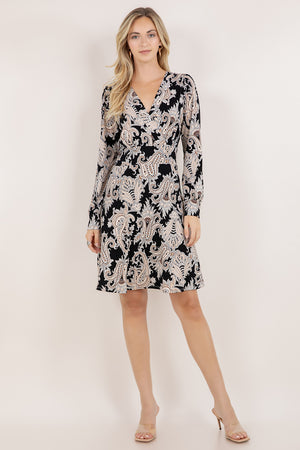 L/SLV SURPLICE MIDI DRESS / D3215-3Q-62422