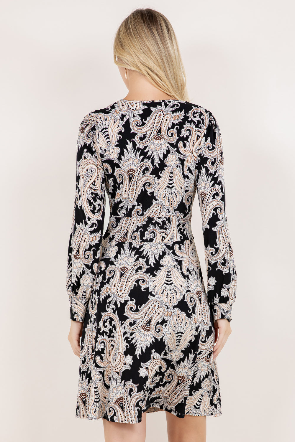L/SLV SURPLICE MIDI DRESS / D3215-3Q-62422