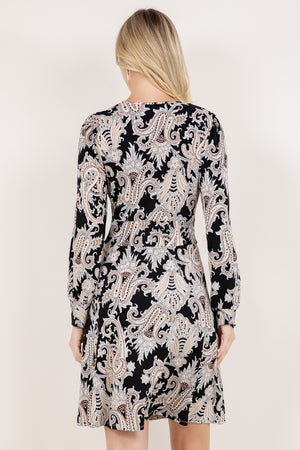 L/SLV SURPLICE MIDI DRESS / D3215-3Q-62422