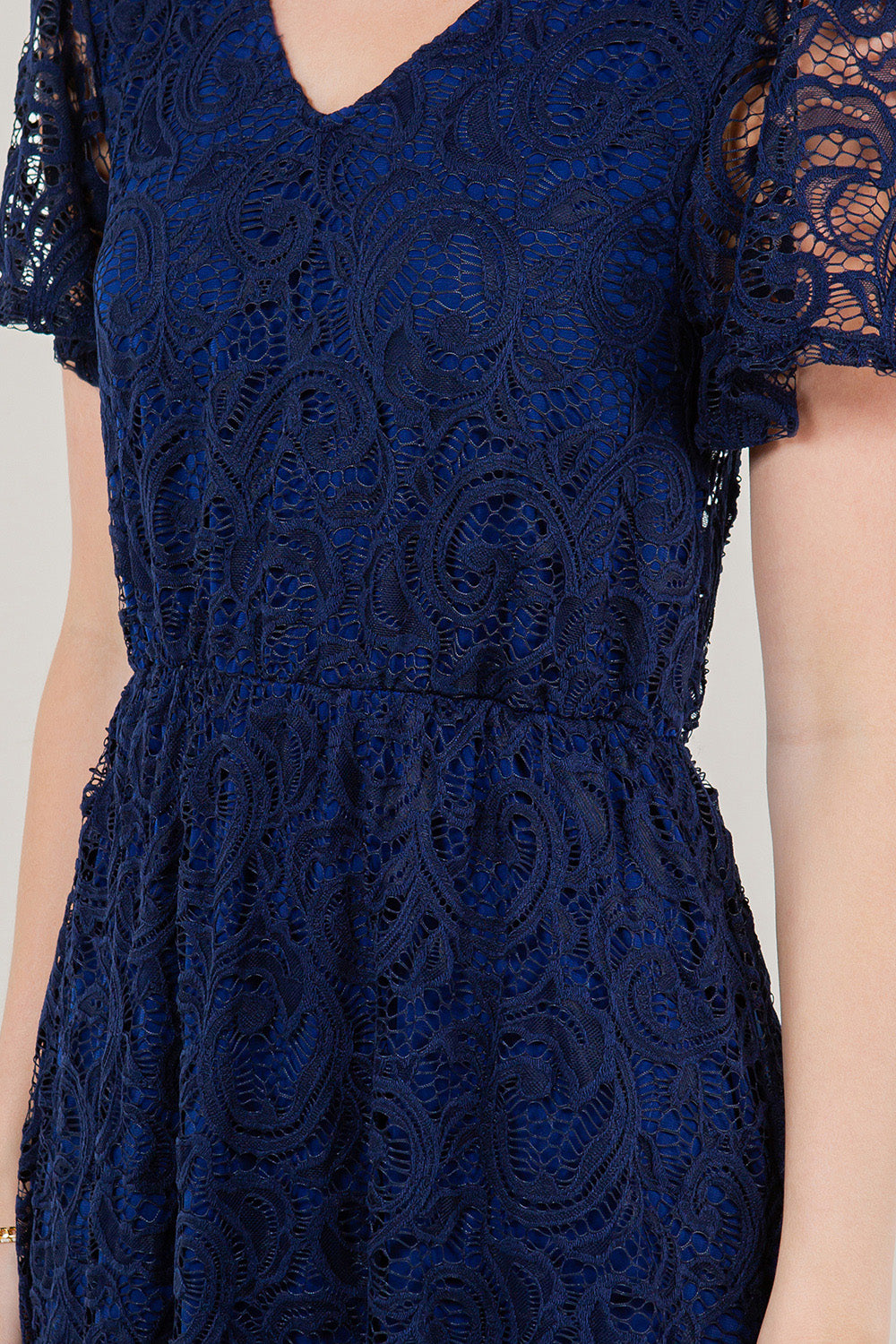 SS A LINE MIDI DRESS - D3549-MALIBU-NVY