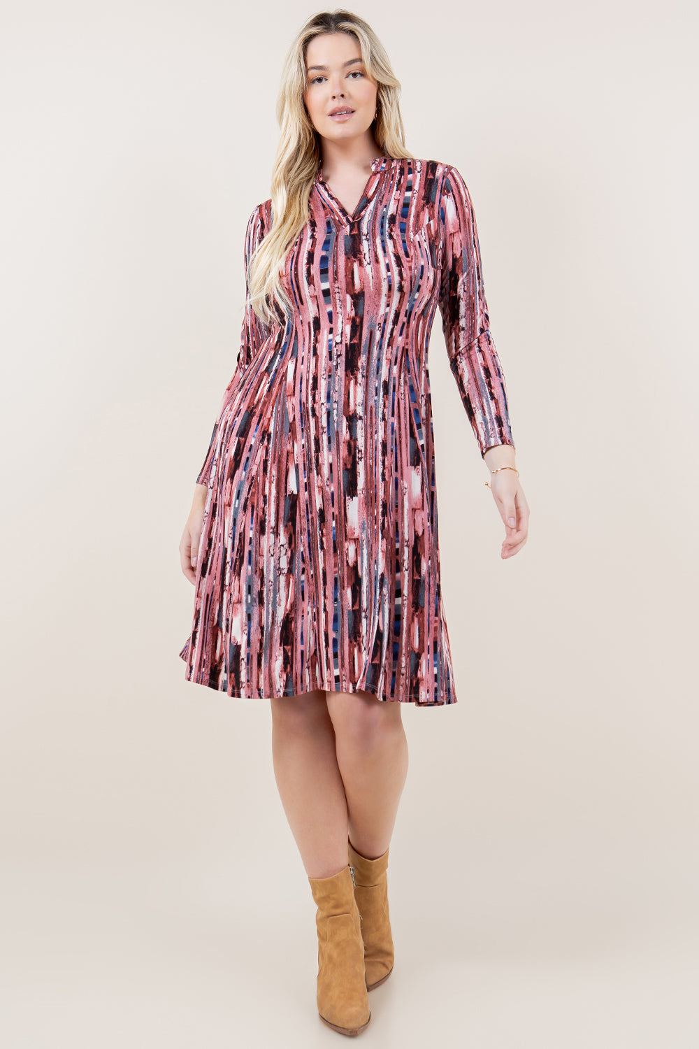 LS PRINCESS SEAM GODET MIDI DRESS - D3591-35234