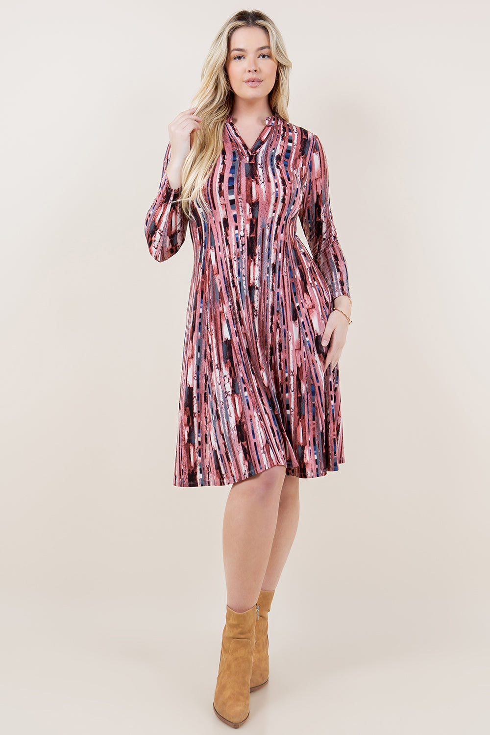 LS PRINCESS SEAM GODET MIDI DRESS - D3591-35234