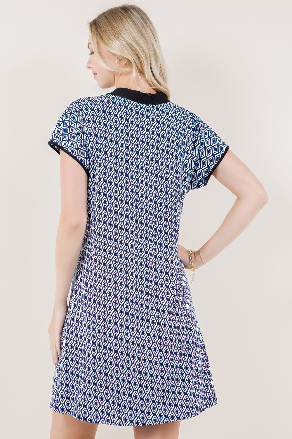 SS DOLMAN GOLD ACCENT TIE SHIRT DRESS - D3592-A4762-1