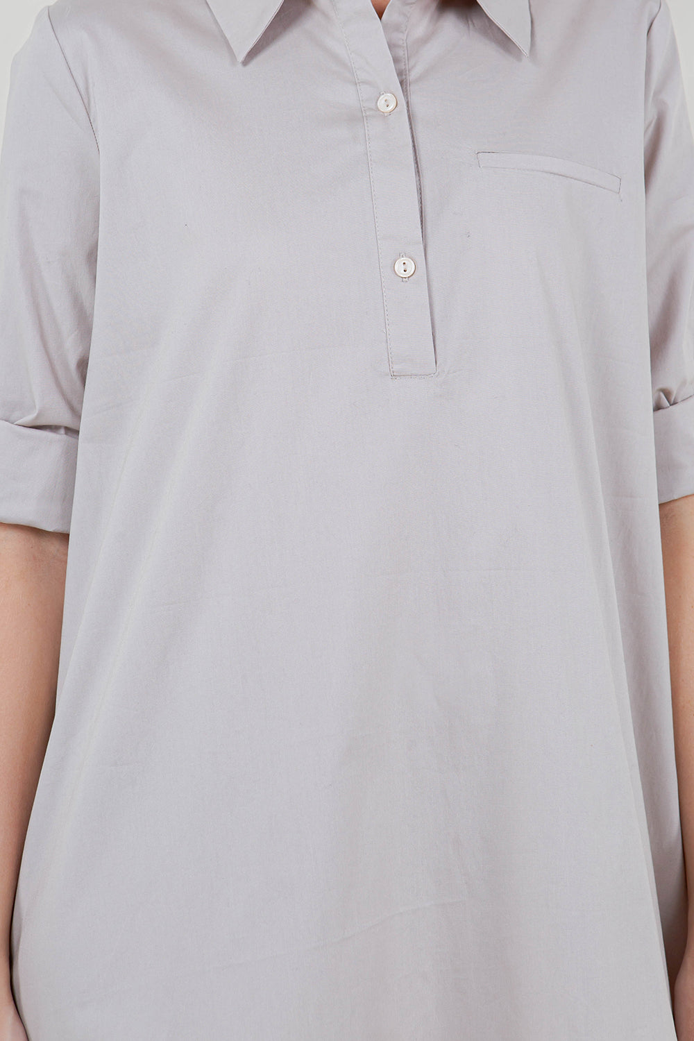 ELB ROLL TAB SLV BK PLEAT DRESS - D3626-PPLN