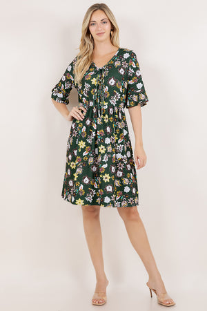 ELBOW SLV BOWTIE DRESS D3629-2987
