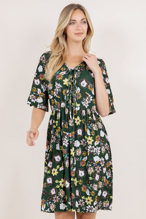 ELBOW SLV BOWTIE DRESS D3629-2987