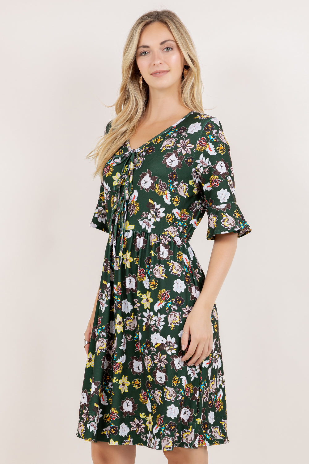 ELBOW SLV BOWTIE DRESS D3629-2987