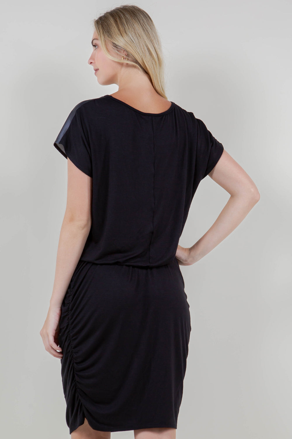 EXT SLV DOLMAN BLOUSON PENCIL DRESS D3702-CS290