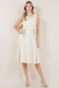 SL SCOOP NECK ALINE DRESS W/LINING - D3708-MESH