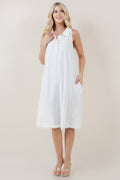 S/LESS HALTER FLAT COLLAR PRINCESS MIDI DRESS - D3713-4980