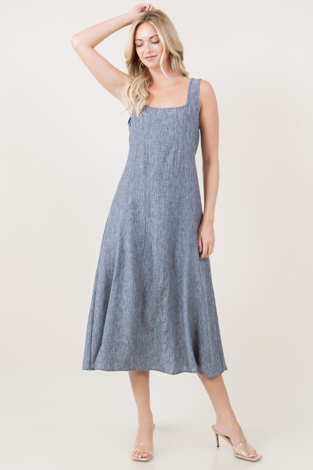 S/LESS SQUARE NECK PRINCESS SEAM MAXI DRESS - D3762-1212-AFLW