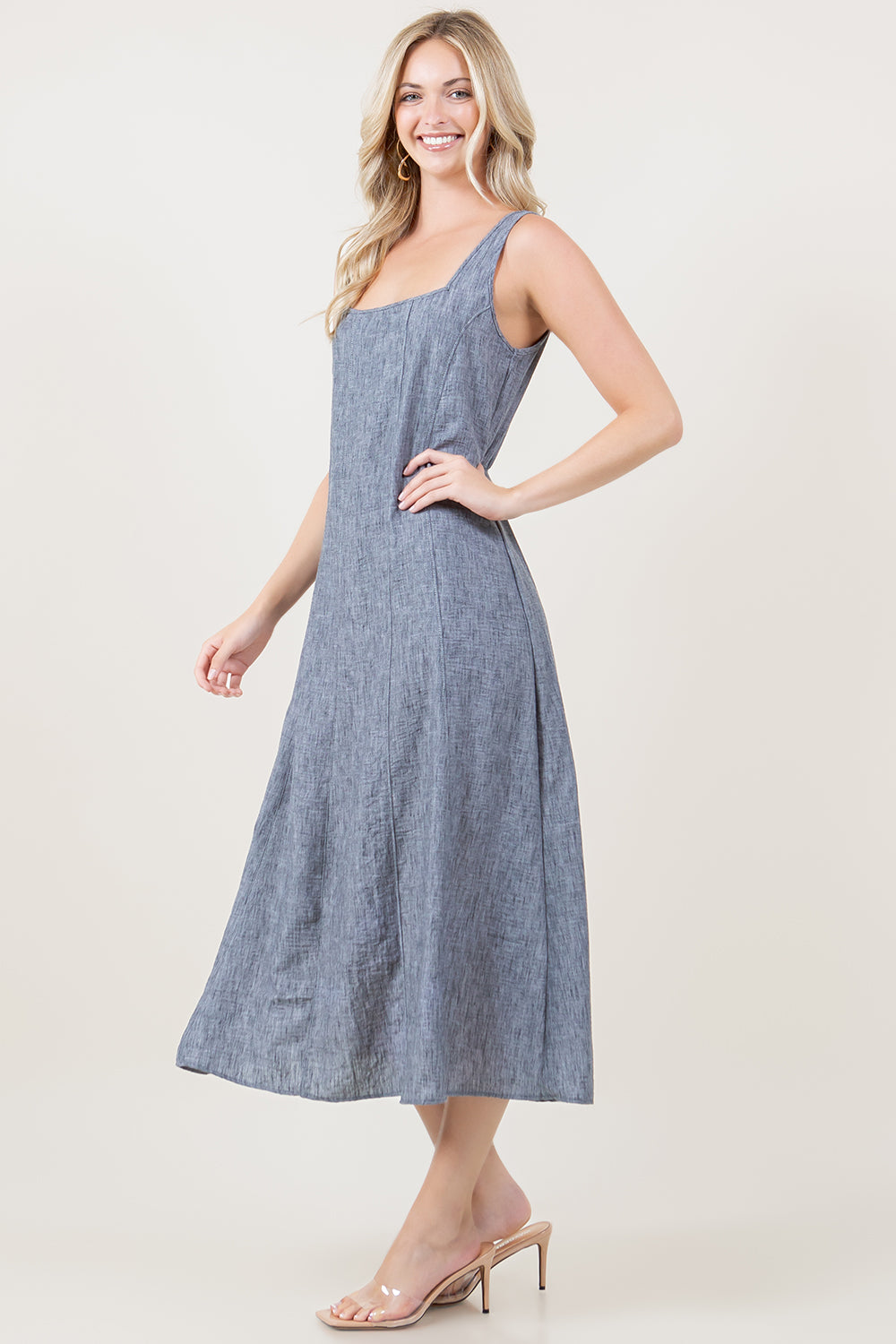 S/LESS SQUARE NECK PRINCESS SEAM MAXI DRESS - D3762-1212-AFLW