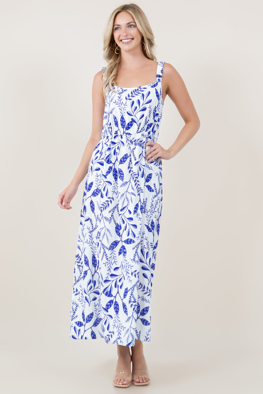 WIDE STRAP TOILE LINEN BLEND MAXI DRESS - D3827-2930-53931 WIDE STRAP TOILE LINEN BLEND MAXI DRESS - D3827-2930-53931