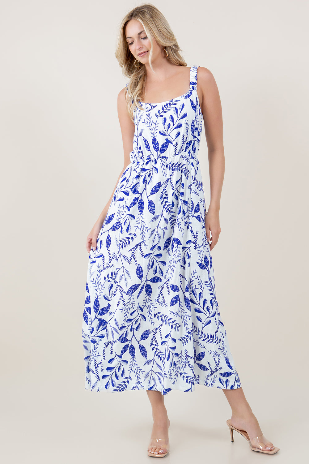 WIDE STRAP TOILE LINEN BLEND MAXI DRESS - D3827-2930-53931 WIDE STRAP TOILE LINEN BLEND MAXI DRESS - D3827-2930-53931