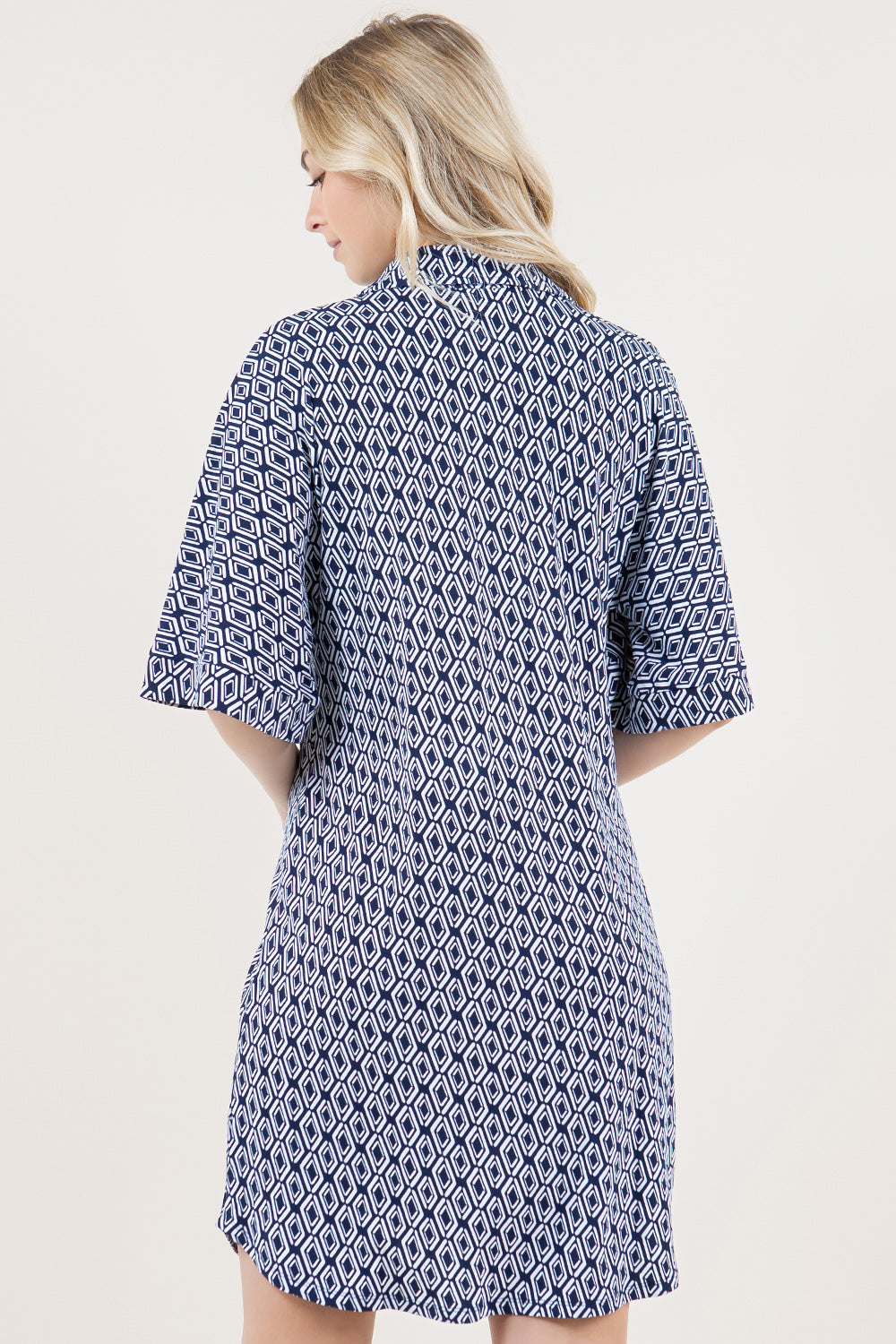 ELBOW SLEEVE TWIST FRONT SHORT DRESS