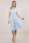 S/SLV SURPLICE SHIRT DRESS D3855-1212