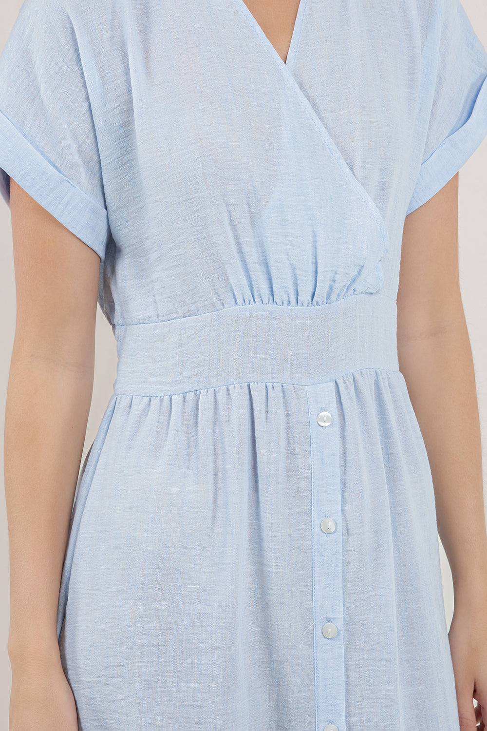 S/SLV SURPLICE SHIRT DRESS D3855-1212