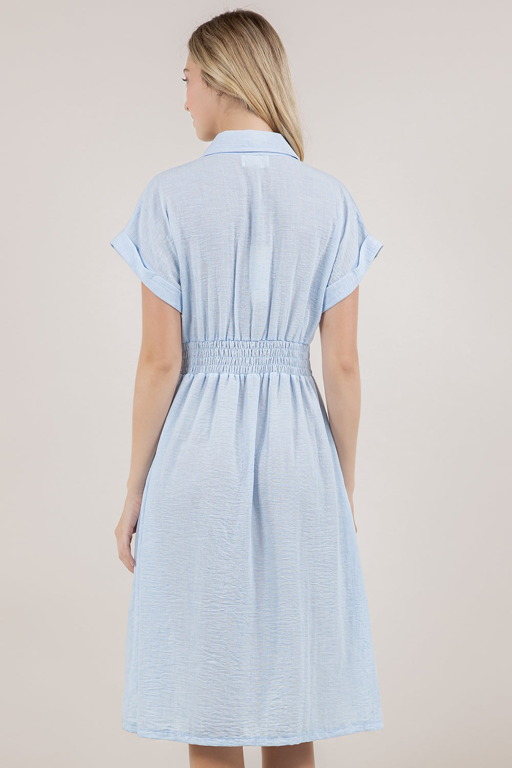 S/SLV SURPLICE SHIRT DRESS D3855-1212
