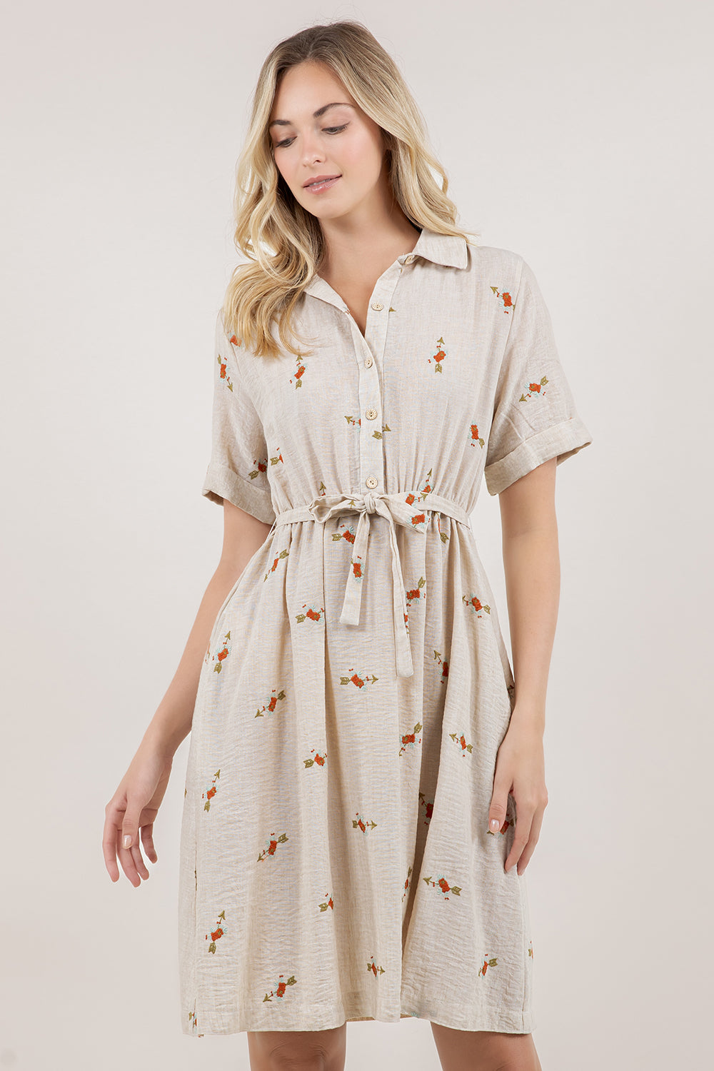S/SLV SHIRT MIDI DRESS D3861-24110381