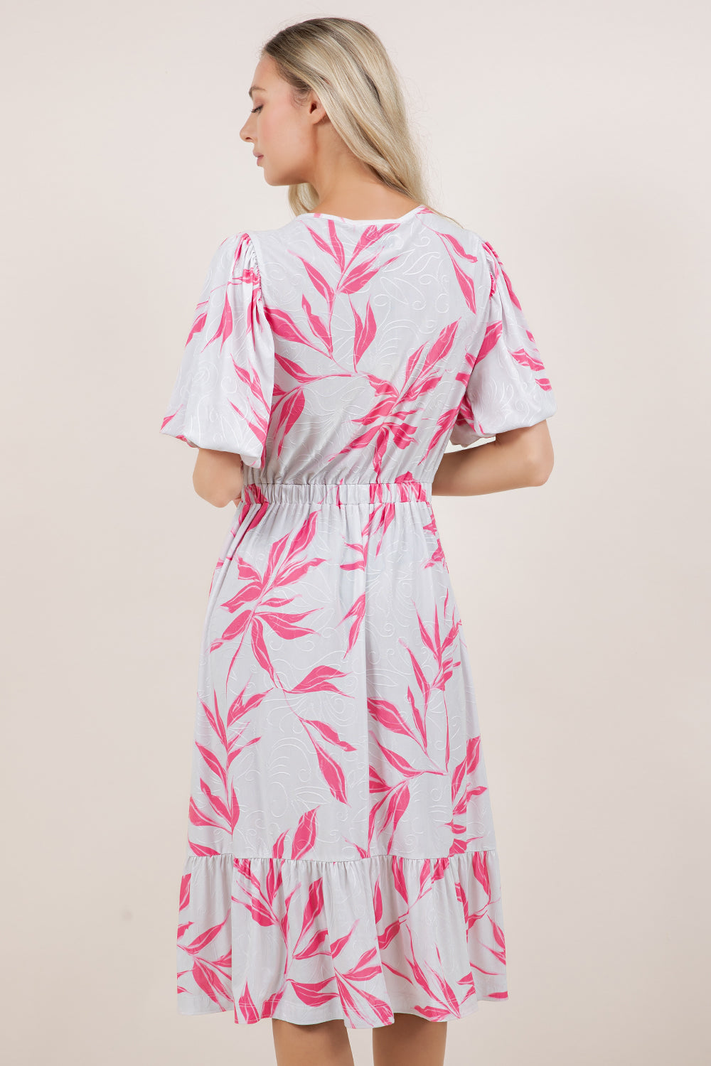 ELB/SLV TWIST FRONT MIDI DRESS D3862-2502004