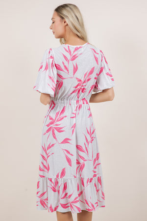 ELB/SLV TWIST FRONT MIDI DRESS D3862-2502004