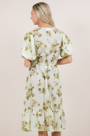ELB/SLV TWIST FRONT MIDI DRESS D3862-81461