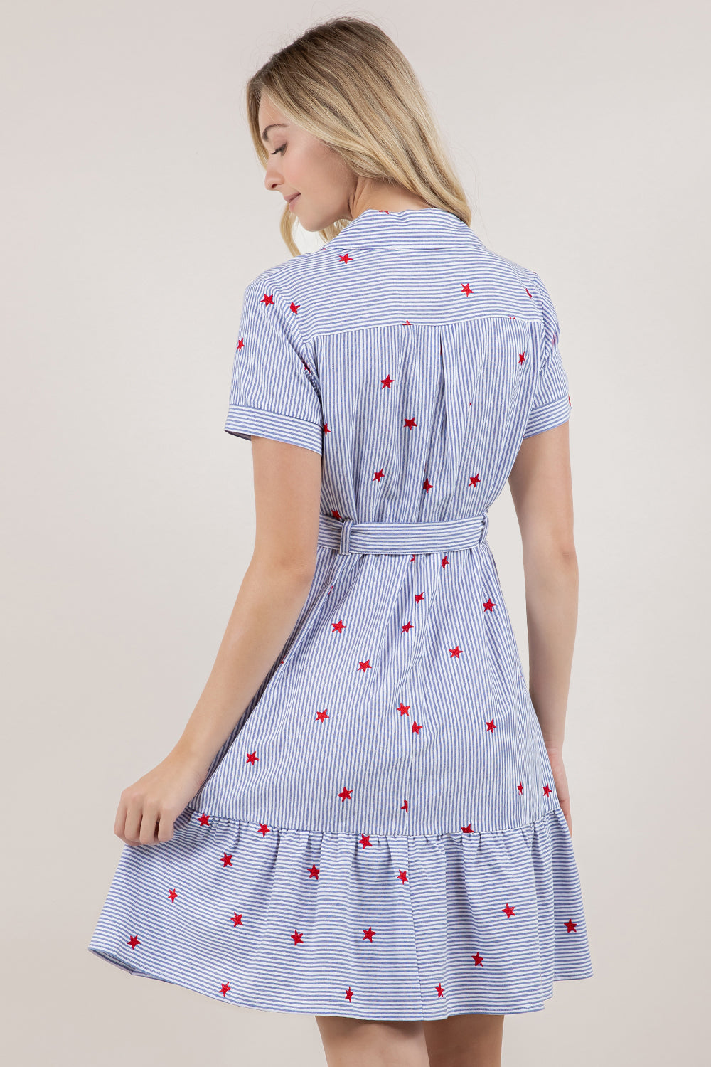 S/SLV RUFFLE TIER SHIRT DRESS D3868-0070