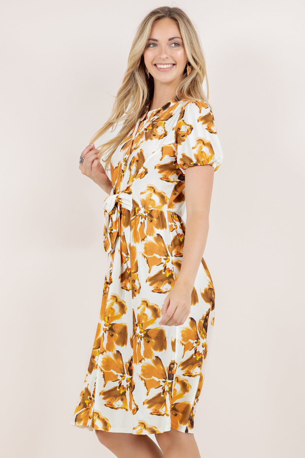 S/SLV TIE WAIST SHIRT DRESS D3878-8179