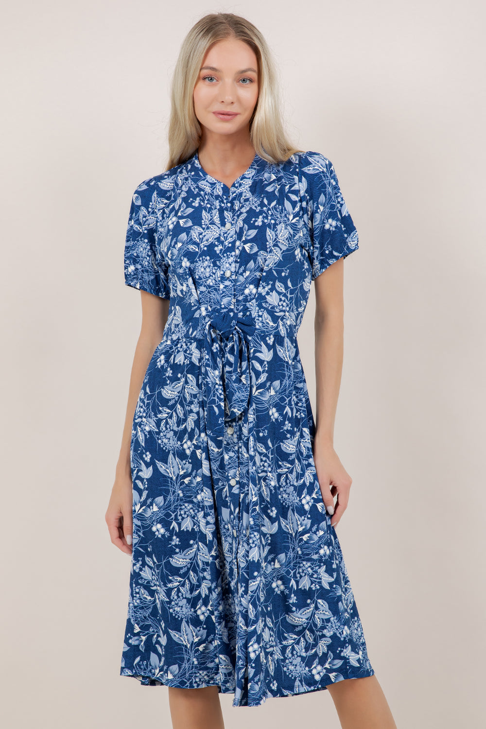 S/SLV TIE WAIST SHIRT DRESS D3878-98926