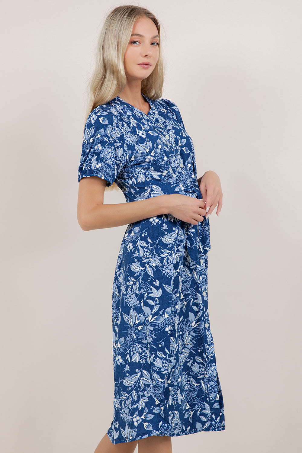 S/SLV TIE WAIST SHIRT DRESS D3878-98926