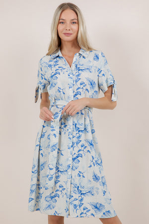 S/SLV BELTED SHIRT DRESS D3879-5347