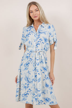S/SLV BELTED SHIRT DRESS D3879-5347