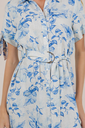 S/SLV BELTED SHIRT DRESS D3879-5347