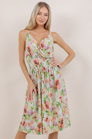 S/LESS V NECK SMOCKED MINI DRESS D3881-2403010