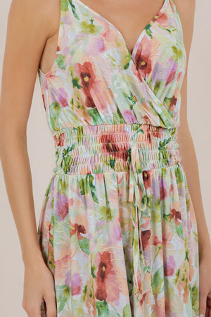 S/LESS V NECK SMOCKED MINI DRESS D3881-2403010