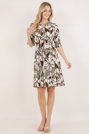 ELB/SLV BUTTON UP PEASANT DRESS D3890-174537