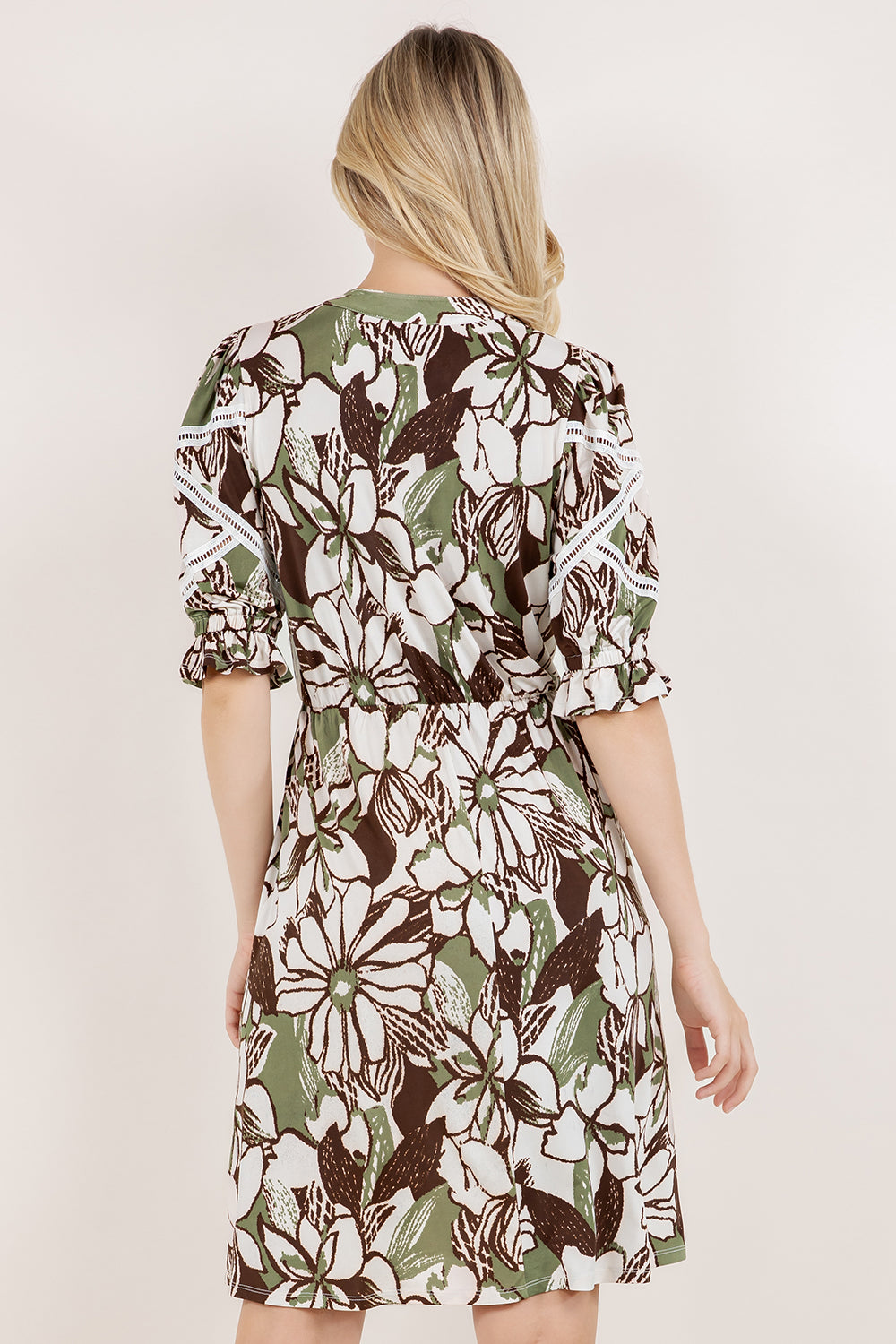 ELB/SLV BUTTON UP PEASANT DRESS D3890-174537