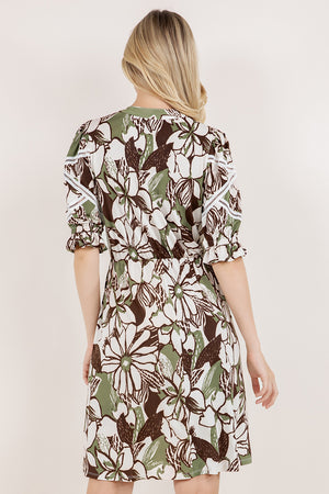 ELB/SLV BUTTON UP PEASANT DRESS D3890-174537