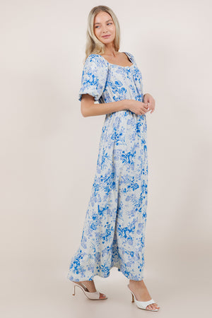 S/SLV SQUARE NECK TIERED DRESS D3903-100174