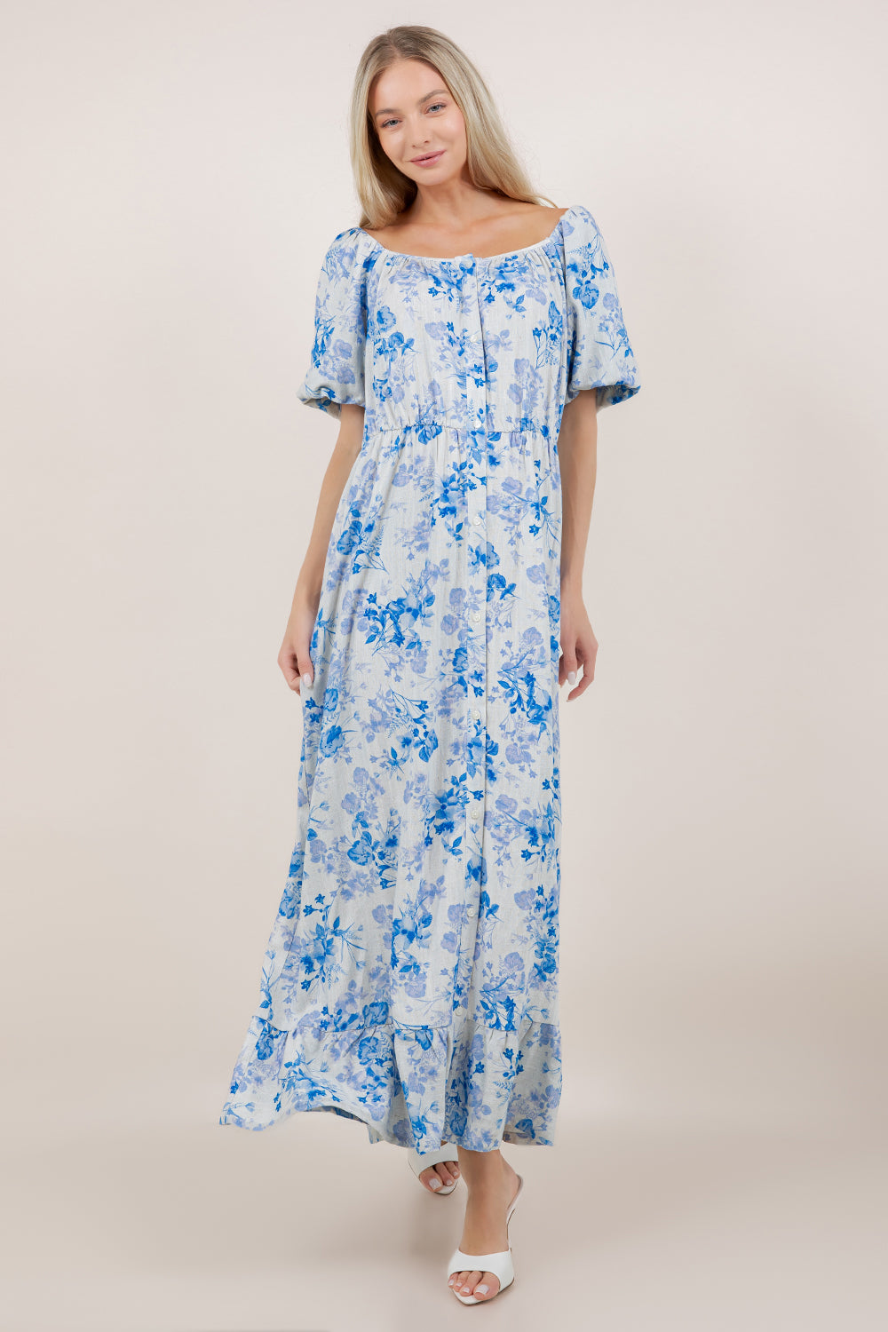 S/SLV SQUARE NECK TIERED DRESS D3903-100174