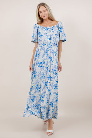 S/SLV SQUARE NECK TIERED DRESS D3903-100174